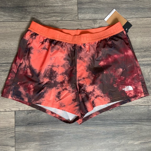 The North Face Printed Wander Short Size Large Coral Ice Dye Print NWT - Picture 4 of 14